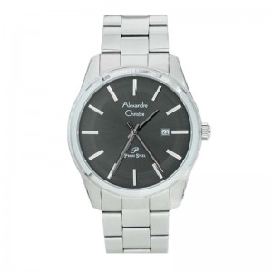 Alexandre Christie AC 1027 Silver Black Man Steel MDBSSBA